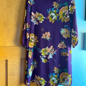 Everly Purple Floral Shift Dress